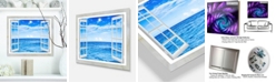 Design Art Designart 'Window Open To Blue Wavy Ocean' Extra Large Seashore Metal Wall Art - 20" X 12"